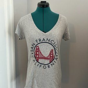 San Francisco Bridge Shirt, Grey, Blue & Red Size M